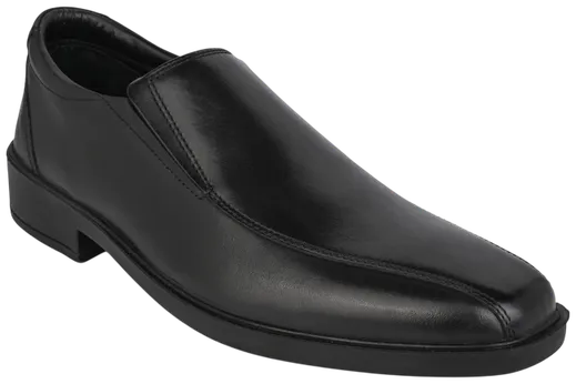 Esse Comfort Men's Leather Cushioned Bicycle Toe Slip-On - Black