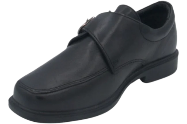 Benelaccio Boys' Leather Moc Toe Buckle Shoes - Black - view 6